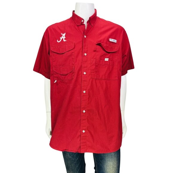Alabama Crimson Tide Columbia Bonehead Button-Up Shirt Outdoor Approx Size L - Picture 2 of 12